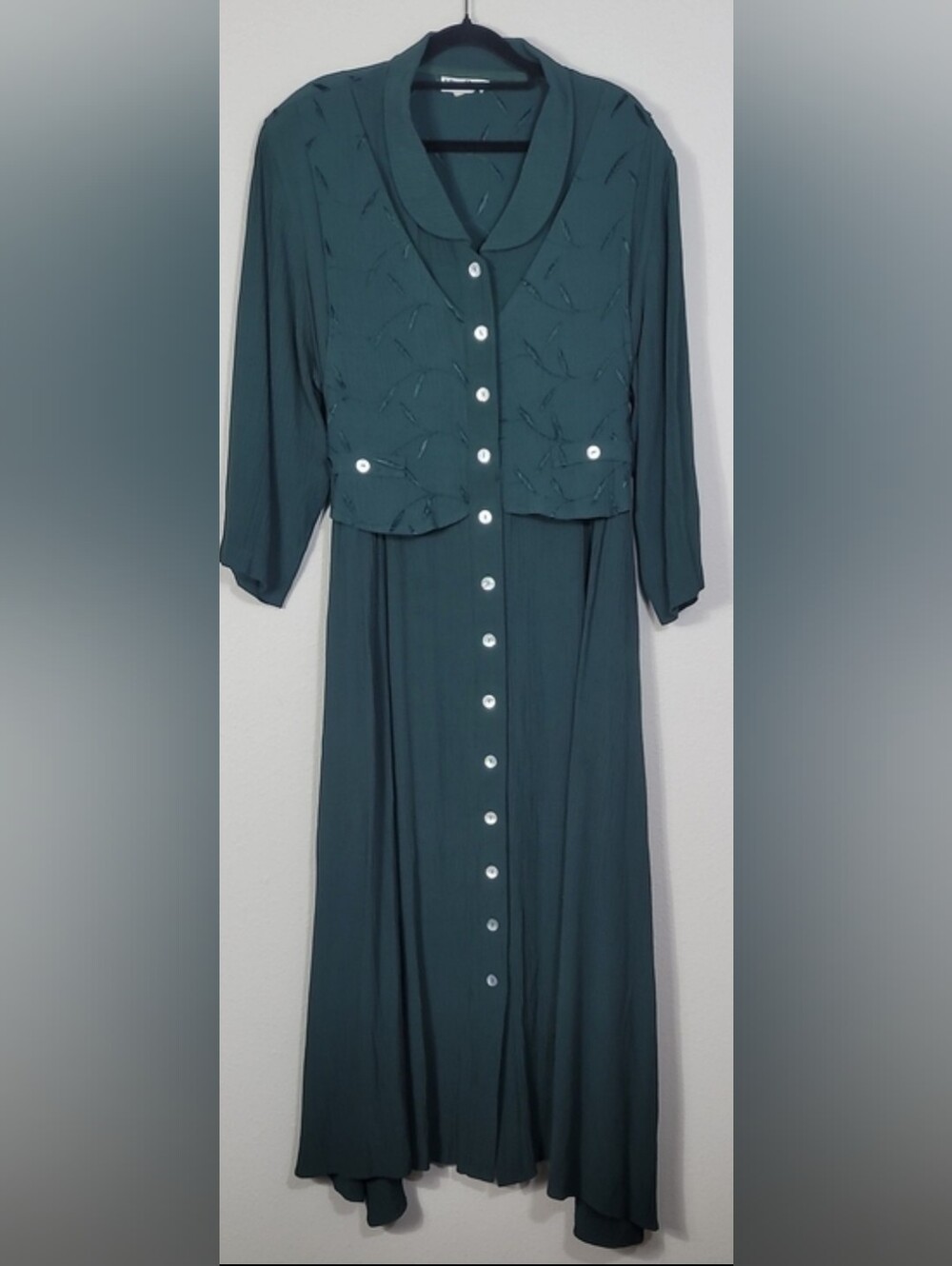 Vintage Ultra Dress 2 Piece Maxi Dress & Cropped Vest Size 10 Modest